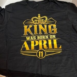 This King Was Born On April 11 Men’s T shirt Medium New